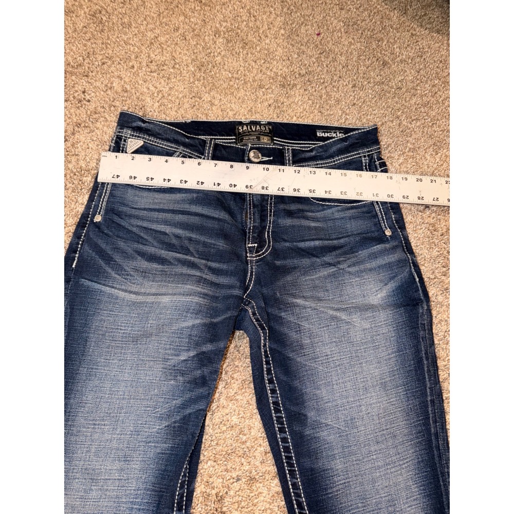 Salvage Supply Co Riot Taper Jeans Mens 34x30 Dark Wash Athletic Fit Denim(657)) - Picture 4 of 8